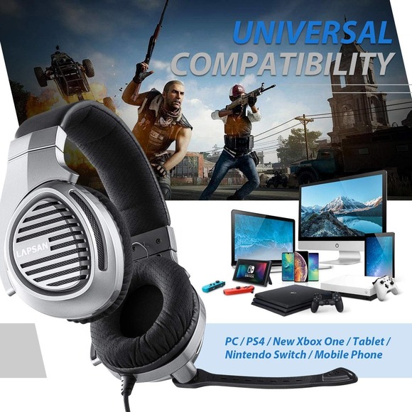 LUPSAN Gaming Headset for Xbox One PS4 PC Mic Stereo with Microphone - Picture 6 of 11